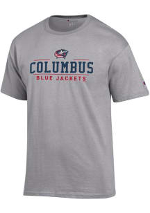 Champion Columbus Blue Jackets Grey Jersey Short Sleeve T Shirt