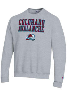 Champion Colorado Avalanche Mens Grey Powerblend Long Sleeve Crew Sweatshirt