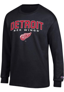 Champion Detroit Red Wings Black Jersey Long Sleeve T Shirt