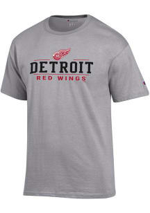Champion Detroit Red Wings Grey Jersey Short Sleeve T Shirt