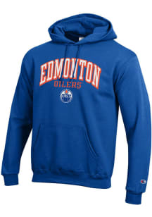 Champion Edmonton Oilers Mens Blue Powerblend Long Sleeve Hoodie