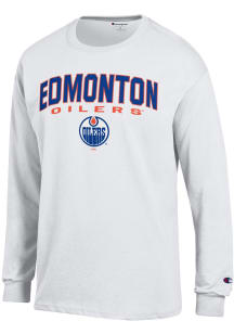 Champion Edmonton Oilers White Jersey Long Sleeve T Shirt