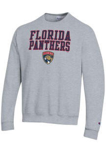 Champion Florida Panthers Mens Grey Powerblend Long Sleeve Crew Sweatshirt