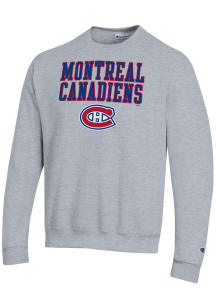 Champion Montreal Canadiens Mens Grey Powerblend Long Sleeve Crew Sweatshirt