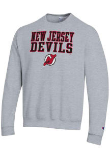 Champion New Jersey Devils Mens Grey Powerblend Long Sleeve Crew Sweatshirt
