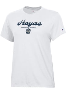 Champion Georgetown Hoyas Womens White Core Short Sleeve T-Shirt