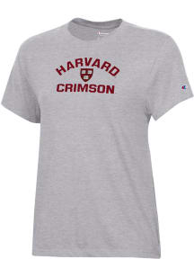 Champion Harvard Crimson Womens Grey Core Short Sleeve T-Shirt