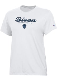 Champion Howard Bison Womens White Core Short Sleeve T-Shirt