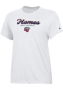 Champion Liberty Flames Womens White Core Short Sleeve T-Shirt