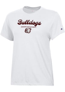 Champion Mississippi State Bulldogs Womens White Core Short Sleeve T-Shirt