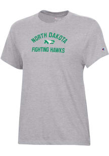 Champion North Dakota Fighting Hawks Womens Grey Core Short Sleeve T-Shirt