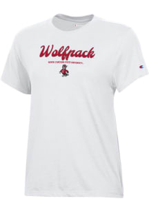 Champion NC State Wolfpack Womens White Core Short Sleeve T-Shirt