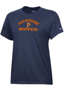 Champion Pepperdine Waves Womens Blue Core Short Sleeve T-Shirt