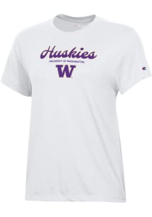 Champion Washington Huskies Womens White Core Short Sleeve T-Shirt