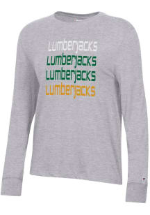 Champion Cal Poly Humboldt Lumberjacks Womens Grey Core LS Tee