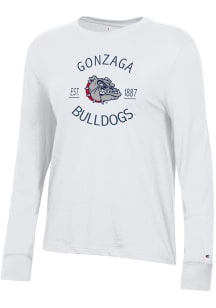 Champion Gonzaga Bulldogs Womens White Core LS Tee