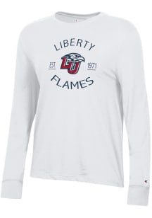 Champion Liberty Flames Womens White Core LS Tee