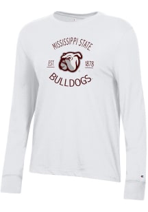 Champion Mississippi State Bulldogs Womens White Core LS Tee