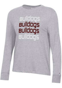 Champion Mississippi State Bulldogs Womens Grey Core LS Tee