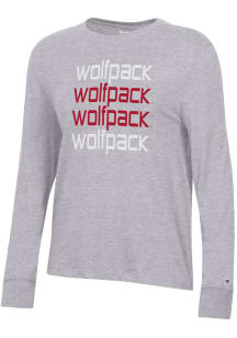 Champion NC State Wolfpack Womens Grey Core LS Tee