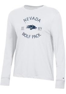 Champion Nevada Wolf Pack Womens White Core LS Tee