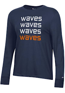 Champion Pepperdine Waves Womens Navy Blue Core LS Tee