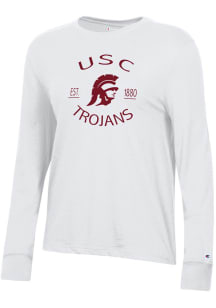 Champion USC Trojans Womens White Core LS Tee