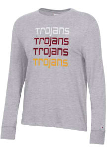 Champion USC Trojans Womens Grey Core LS Tee