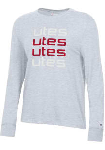 Champion Utah Utes Womens Grey Core LS Tee
