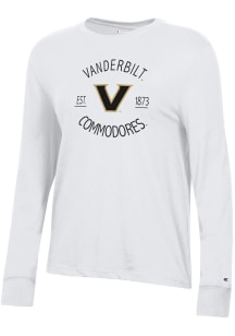 Champion Vanderbilt Commodores Womens White Core LS Tee