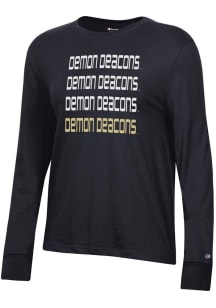 Champion Wake Forest Demon Deacons Womens Black Core LS Tee