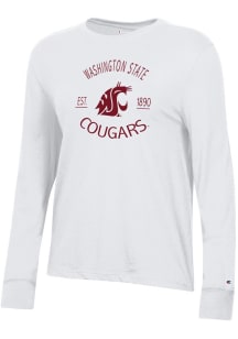 Champion Washington State Cougars Womens White Core LS Tee