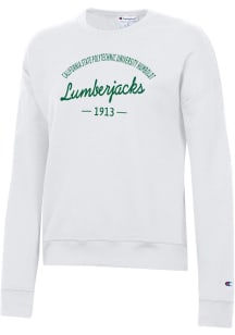 Champion Cal Poly Humboldt Lumberjacks Womens White Powerblend Crew Sweatshirt
