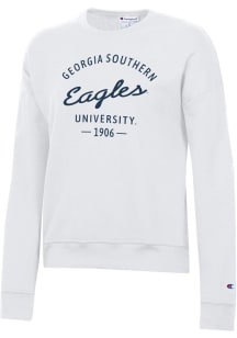 Champion Georgia Southern Eagles Womens White Powerblend Crew Sweatshirt