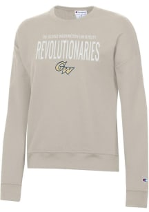Champion George Washington Revolutionaries Womens Brown Powerblend Crew Sweatshirt