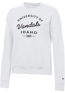 Champion Idaho Vandals Womens White Powerblend Crew Sweatshirt