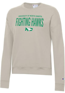 Champion North Dakota Fighting Hawks Womens Brown Powerblend Crew Sweatshirt