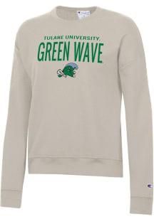 Champion Tulane Green Wave Womens Brown Powerblend Crew Sweatshirt