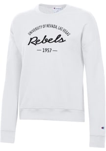 Champion UNLV Runnin Rebels Womens White Powerblend Crew Sweatshirt