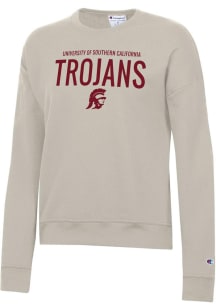 Champion USC Trojans Womens Brown Powerblend Crew Sweatshirt