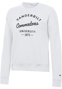 Champion Vanderbilt Commodores Womens White Powerblend Crew Sweatshirt