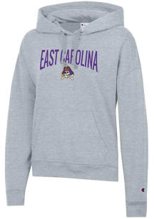 Champion East Carolina Pirates Womens Grey Powerblend Hooded Sweatshirt