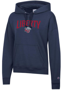 Champion Liberty Flames Womens Blue Powerblend Hooded Sweatshirt