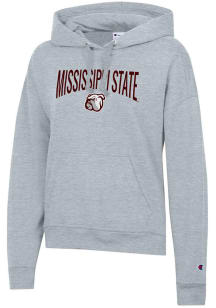 Champion Mississippi State Bulldogs Womens Grey Powerblend Hooded Sweatshirt
