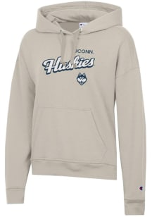Champion UConn Huskies Womens Brown Powerblend Hooded Sweatshirt
