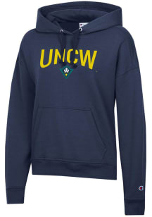 Champion UNCW Seahawks Womens Blue Powerblend Hooded Sweatshirt