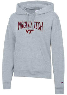 Champion Virginia Tech Hokies Womens Grey Powerblend Hooded Sweatshirt