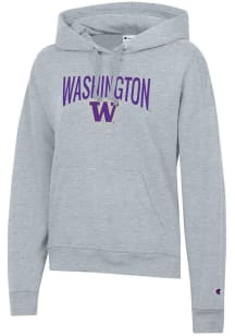Champion Washington Huskies Womens Grey Powerblend Hooded Sweatshirt