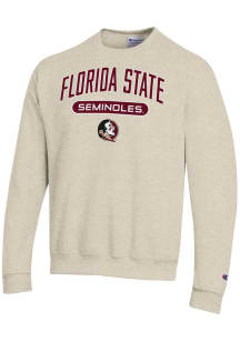Champion Florida State Seminoles Mens Brown Powerblend Long Sleeve Crew Sweatshirt