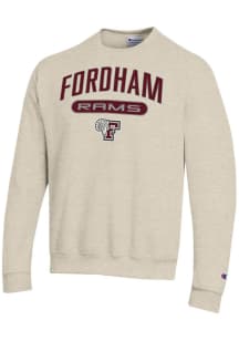 Champion Fordham Rams Mens Brown Powerblend Long Sleeve Crew Sweatshirt